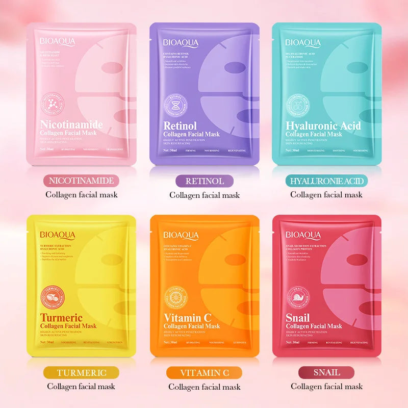 Niacinamide Retinol Snail Collagen Face Mask | Moisturizing Sheet Face Mask Qme