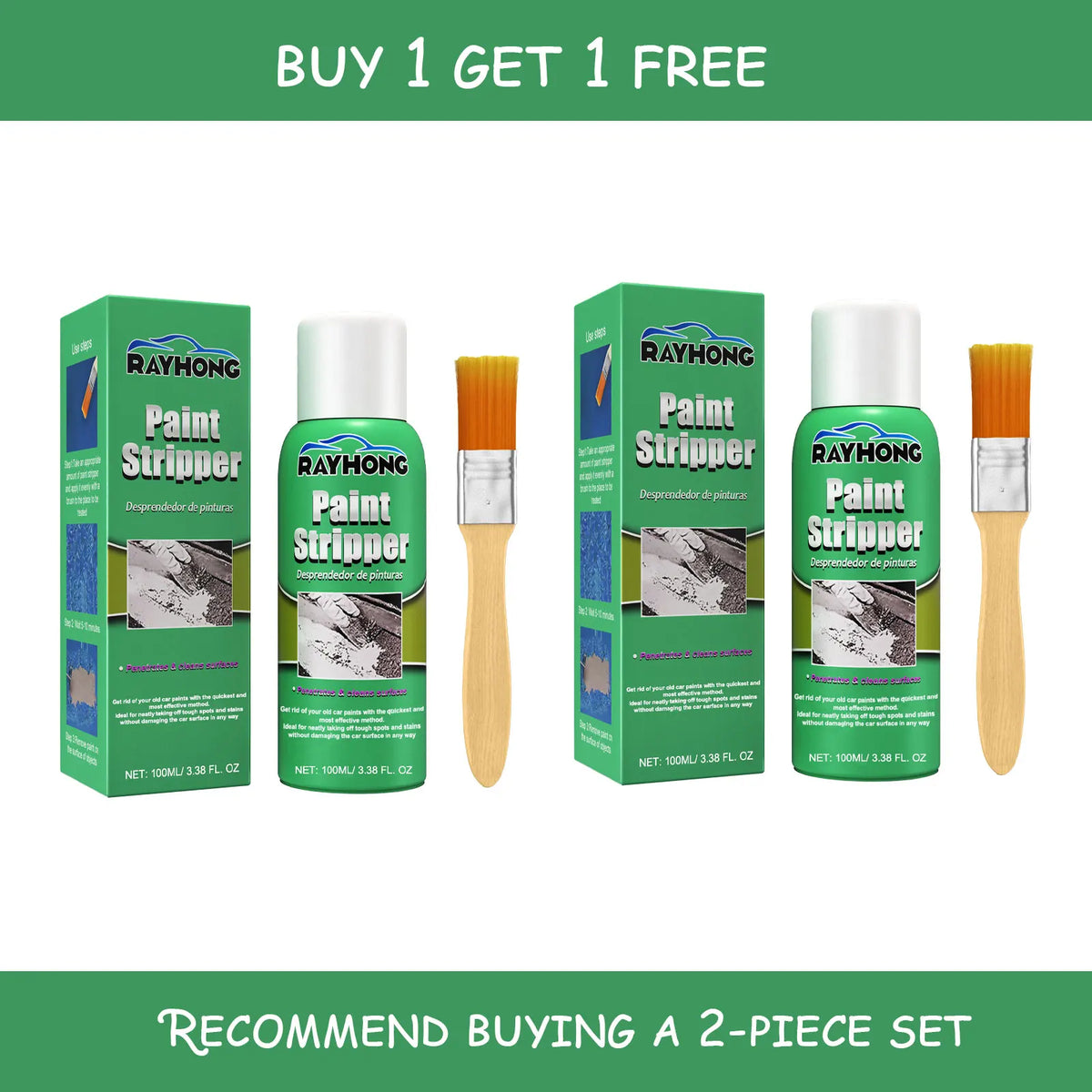 Rayhong Paint Stripper Kit – Car Wheel Hub & Metal Surfaces Automotive Paint Stripper Qst 2 set