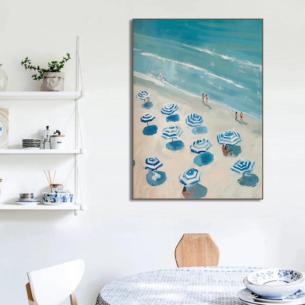 Vintage Coastal Beach Canvas Wall Art – Sailboat & Seashell Canvas Wall Art Qst