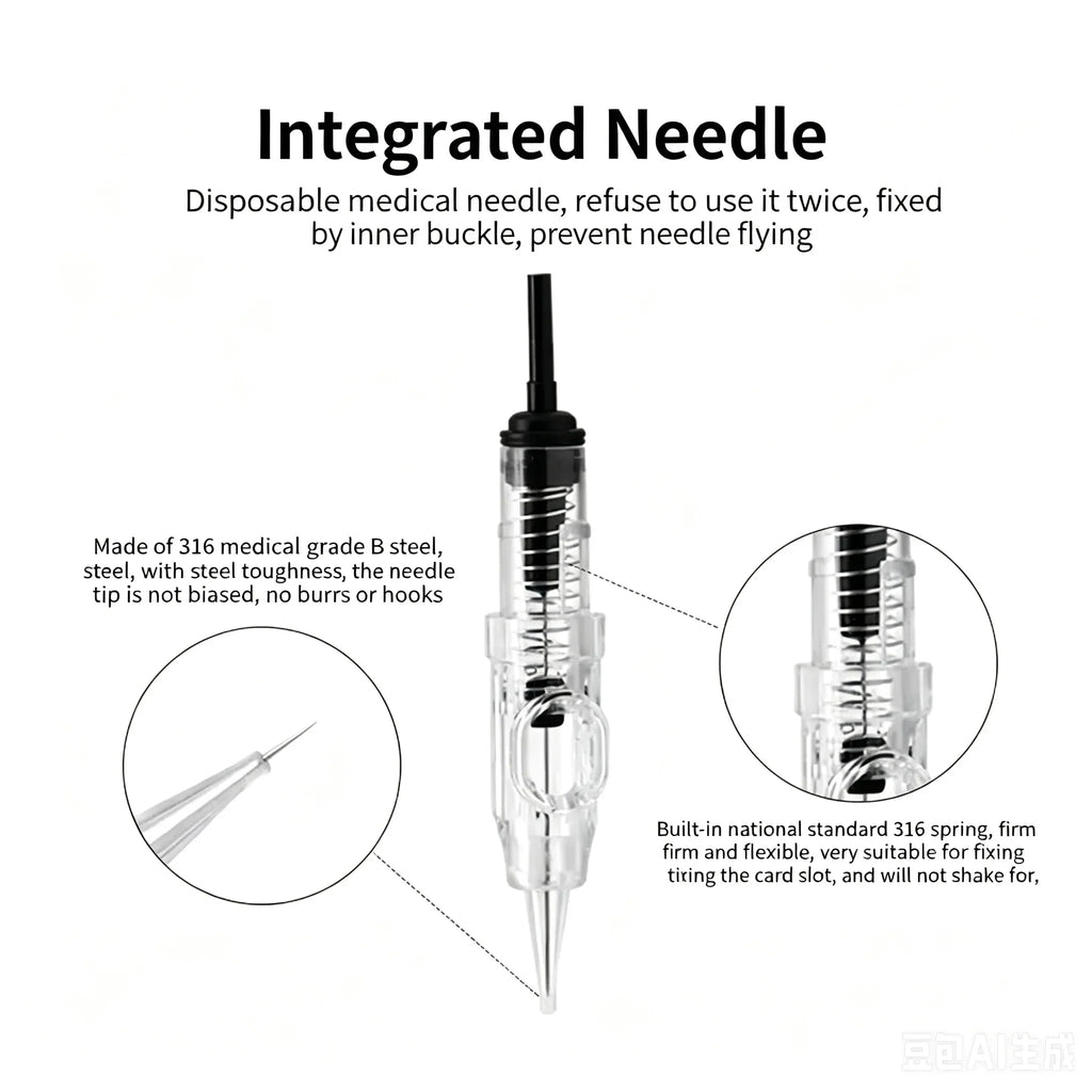 10-Pack PMU Permanent Makeup Cartridge Needles 600D-G Disposable PMU Cartridge Needles Qme