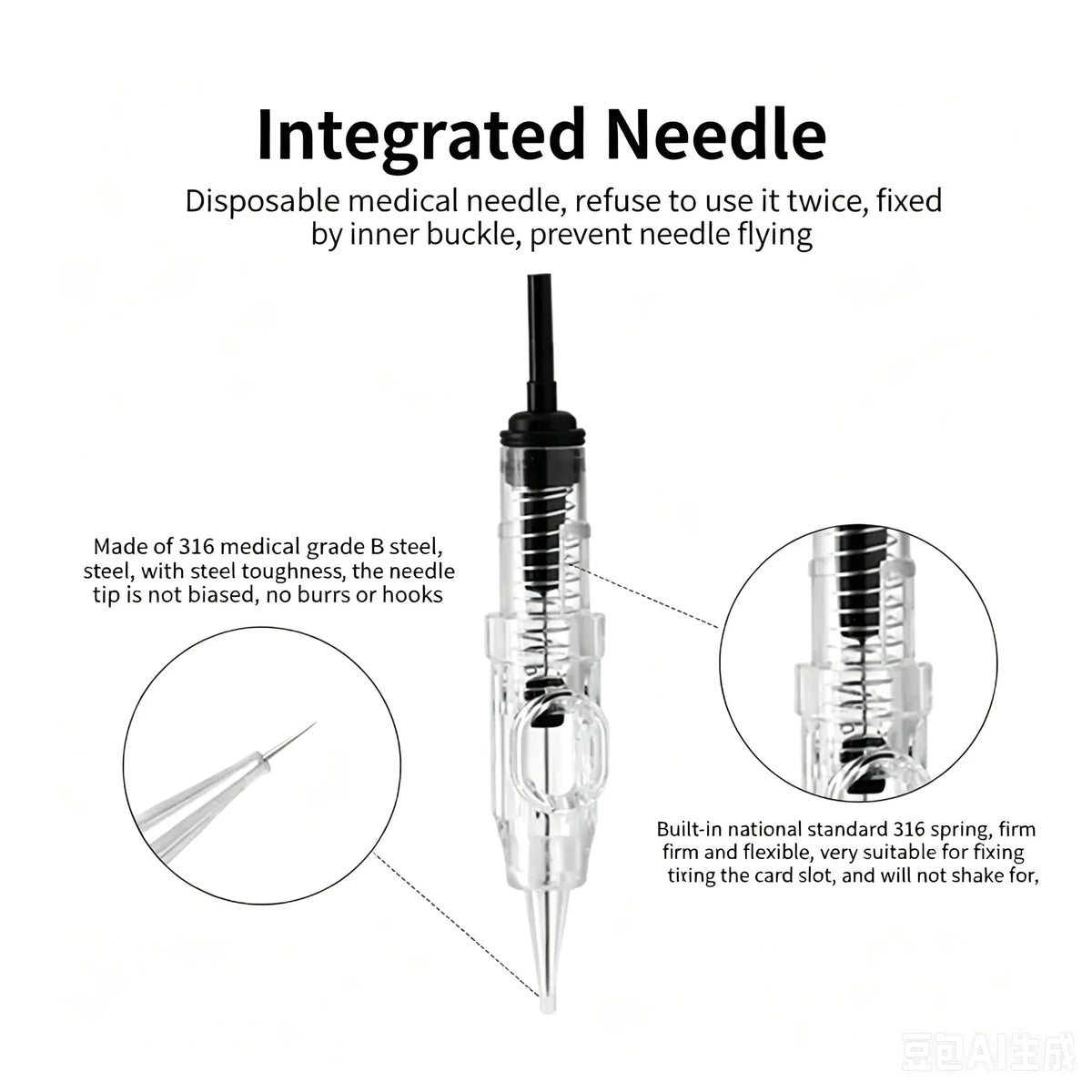 10-Pack PMU Permanent Makeup Cartridge Needles 600D-G Disposable PMU Cartridge Needles Qme