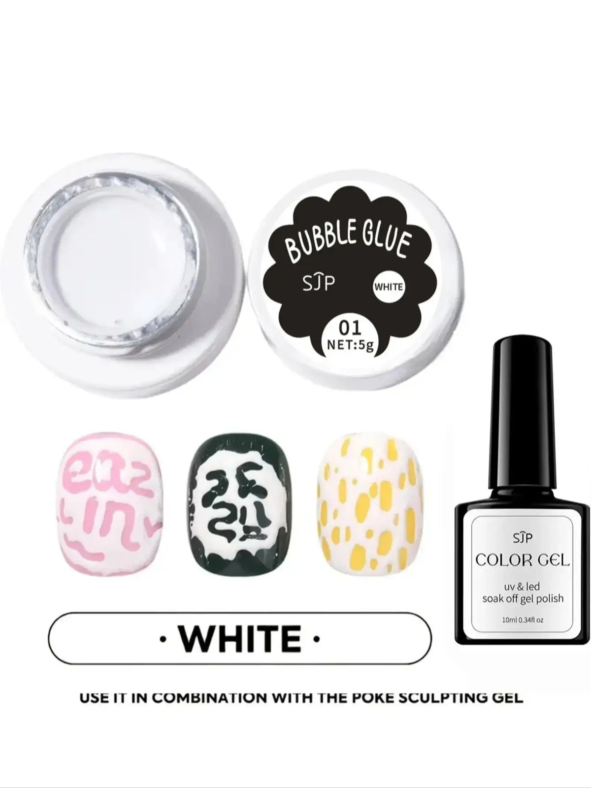 Qme 2-Piece Bubble Nail Polish Poke Net Set – Wave Design Nail Polish Set Qme 1 set