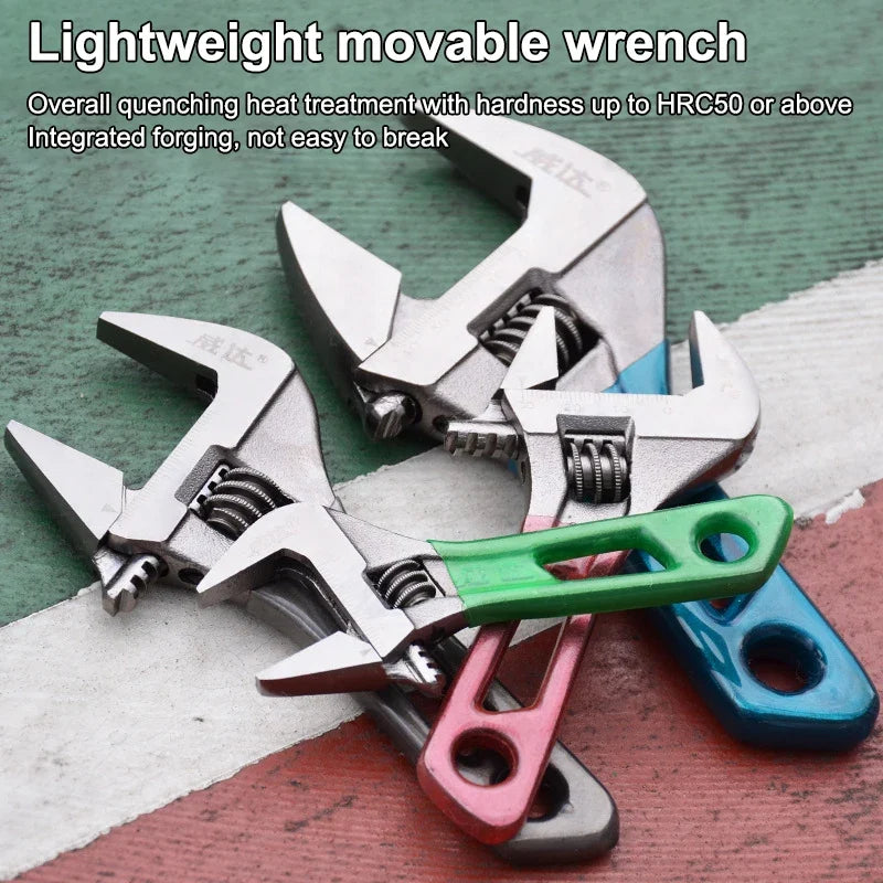 Mini Adjustable Monkey Wrench 4-8 Inch – Alloy Steel Spanner Adjustable Wrench Qme
