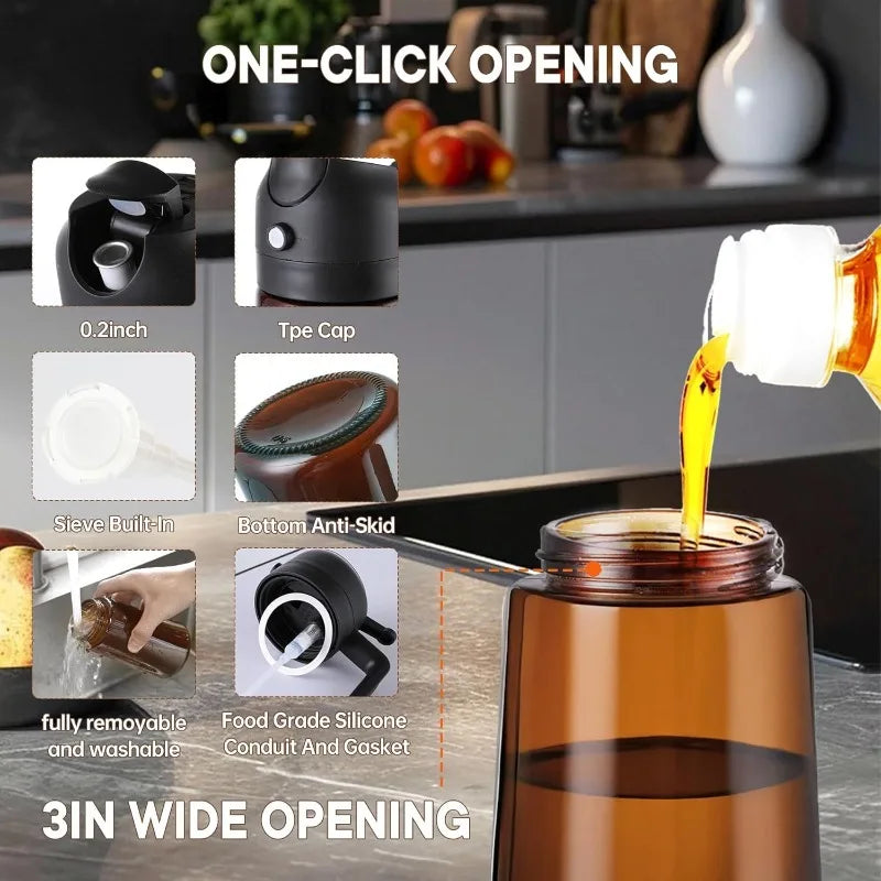 Glass Olive Oil Sprayer Dispenser – 2-in-1 Spray & Pour, 470ml Oil Sprayer Dispenser Qme
