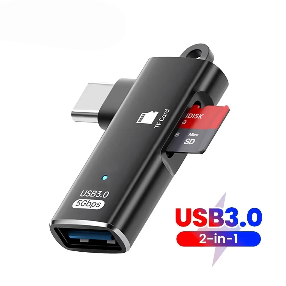 USB-C OTG Adapter USB 3.0 Hub & SD Card Reader – Aluminum USB-C OTG Adapter Qme