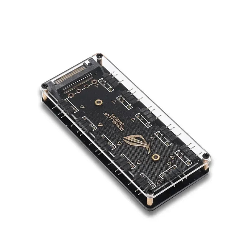 5V 3-Pin ARGB 10-Port Hub Splitter SATA Power Adapter ARGB Hub Splitter Qme