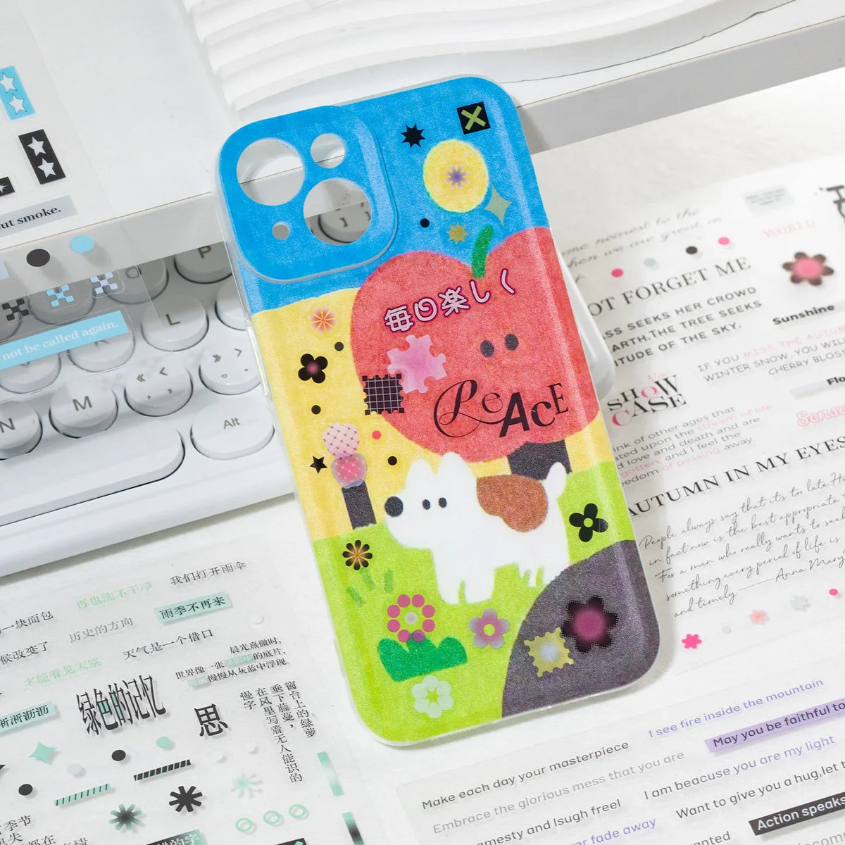 Die-Cut Sticker Book | Cute Flash DIY Scrapbook & Phone Decor Decorative Sticker Book Qme