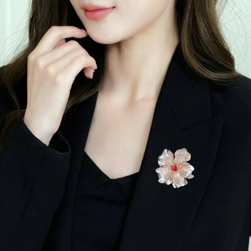 Retro Floral Pearl Brooch Pin | Vintage Alloy Flower Brooch Floral Brooch Pin Qme