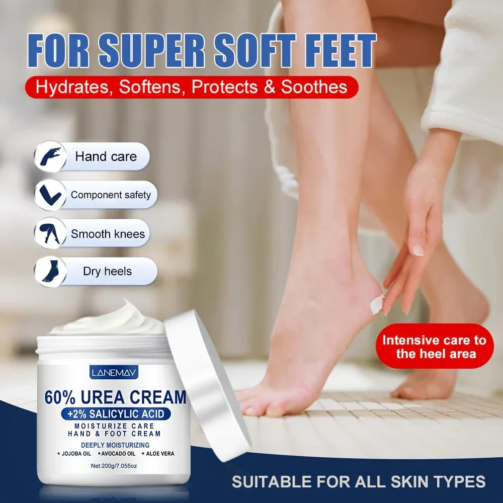 Lanemay 60% Urea Cream – Hand & Foot Moisturizer, 200g Foot & Hand Cream Qst