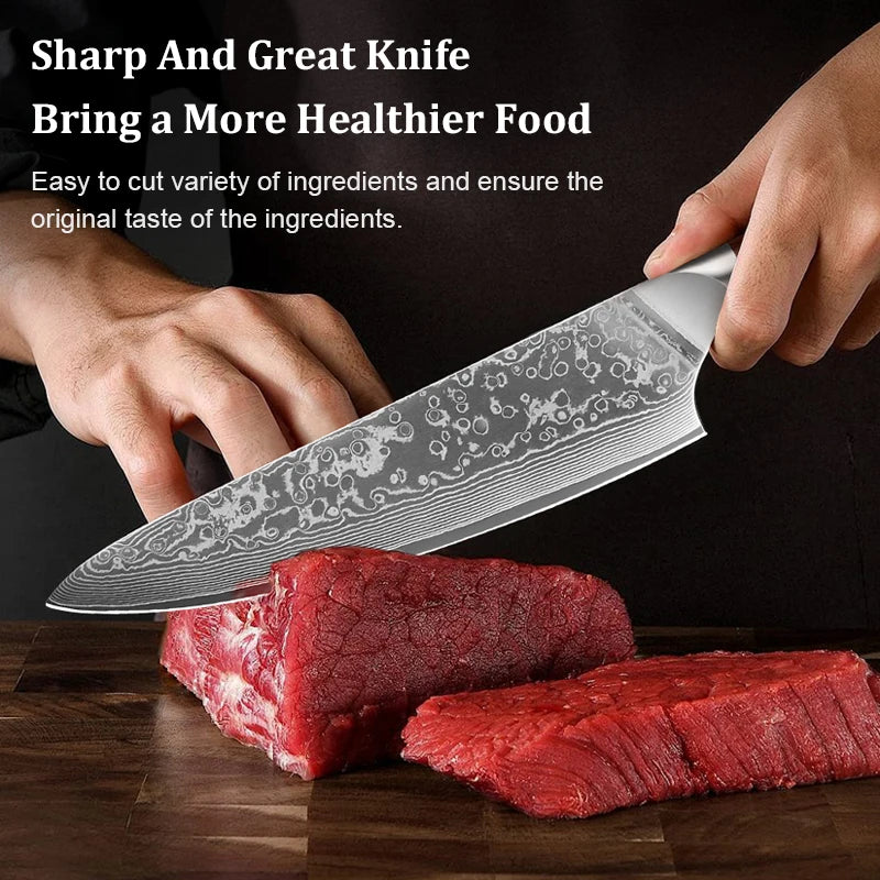 4-Piece Damascus Steel Knife Set – 67-Layer Rosewood Handle Damascus Knife Set Qst