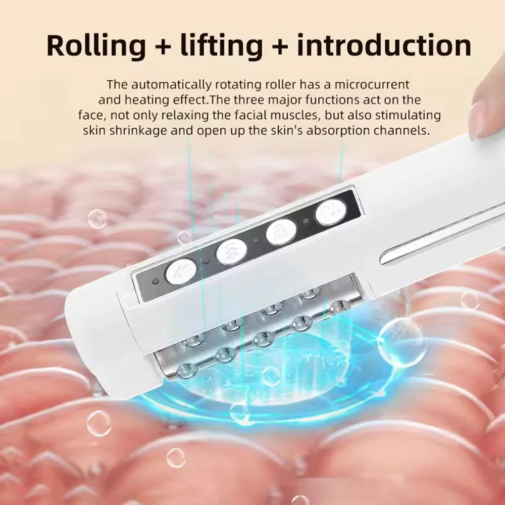 3D Electric 360° Face Roller EMS Heating Lifting Massager Face Lifting Massager Qst