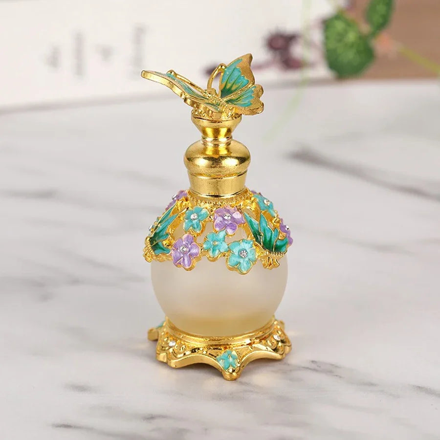 Spherical Glass Perfume Bottle 15ml Refillable – 5 Colors Perfume Travel Bottle Qme G.BLU 15ml