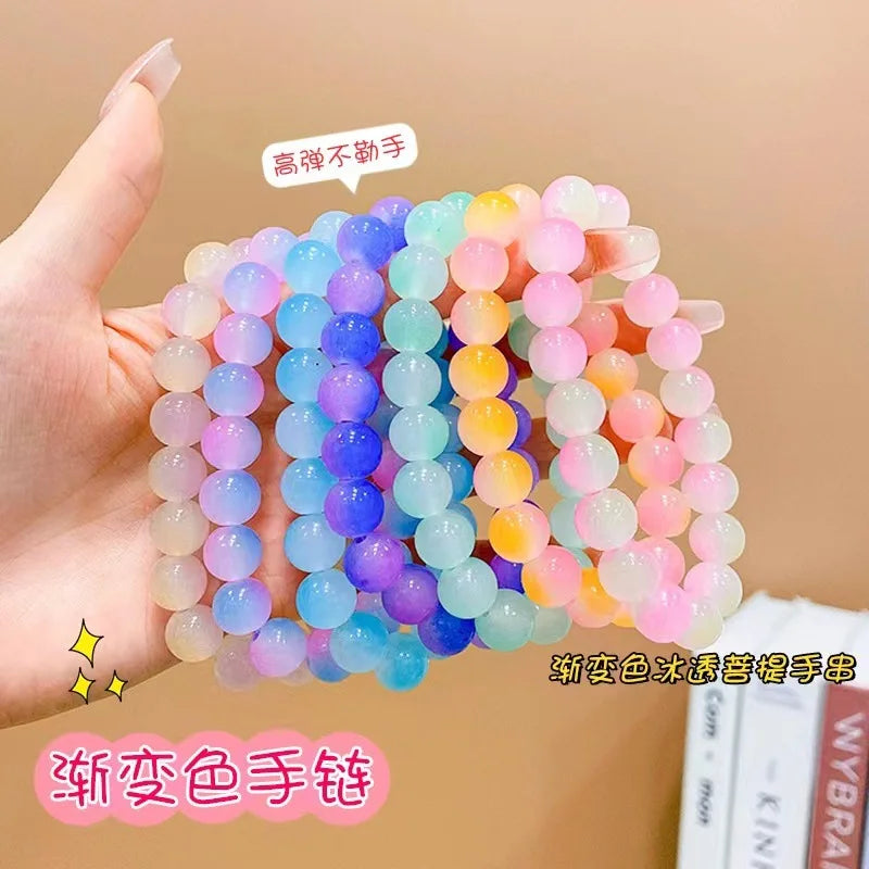 Imitation Bodhi Gradient Glass Bead Bracelet – 14 Colors Glass Bead Bracelet Qme