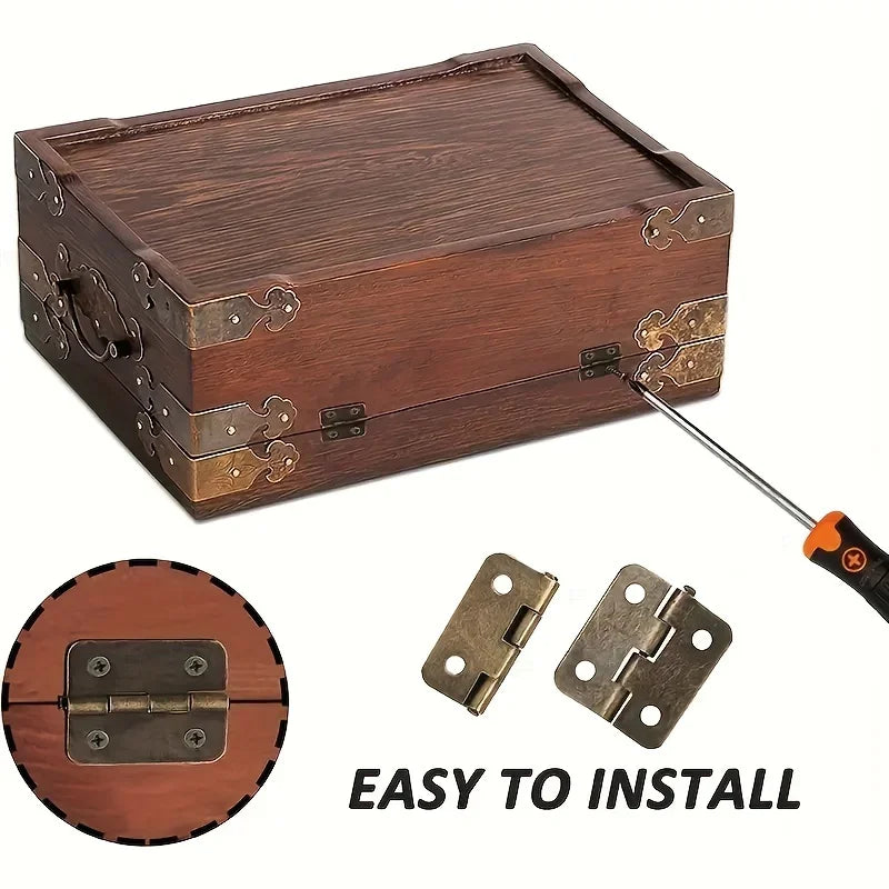 Mini Retro Decorative Hinges for Wooden Boxes & Jewelry Cases Decorative Mini Hinges Qme