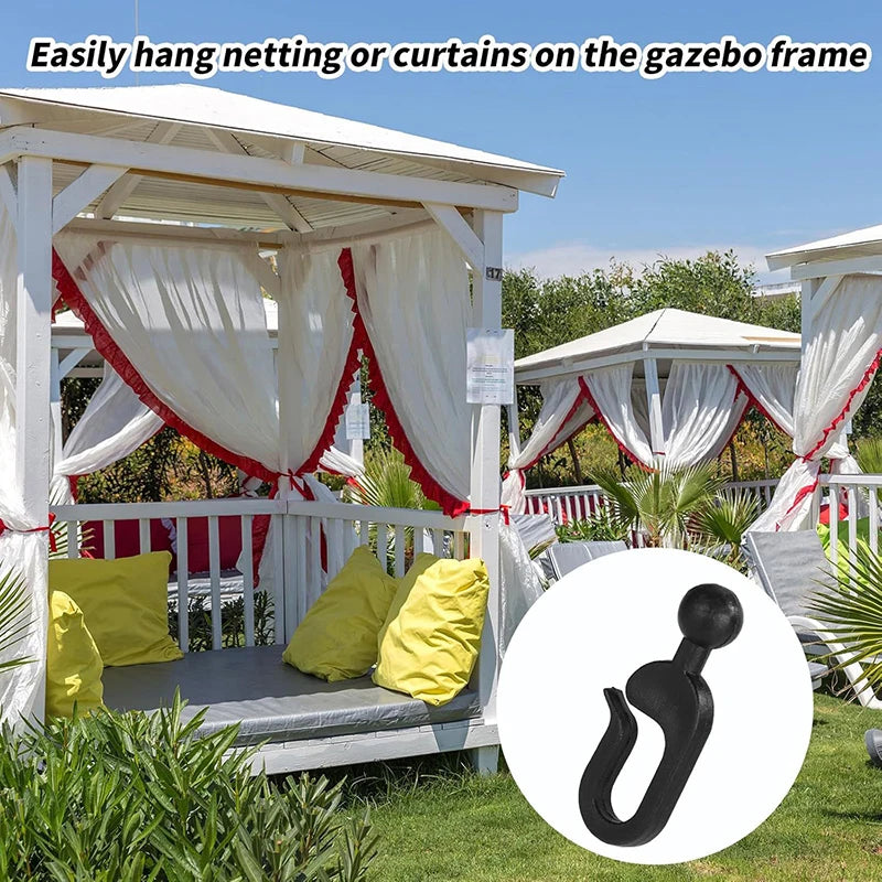 50pcs Rustproof Plastic Curtain Hooks – Gazebo & Mosquito Net Curtain Hooks Qst