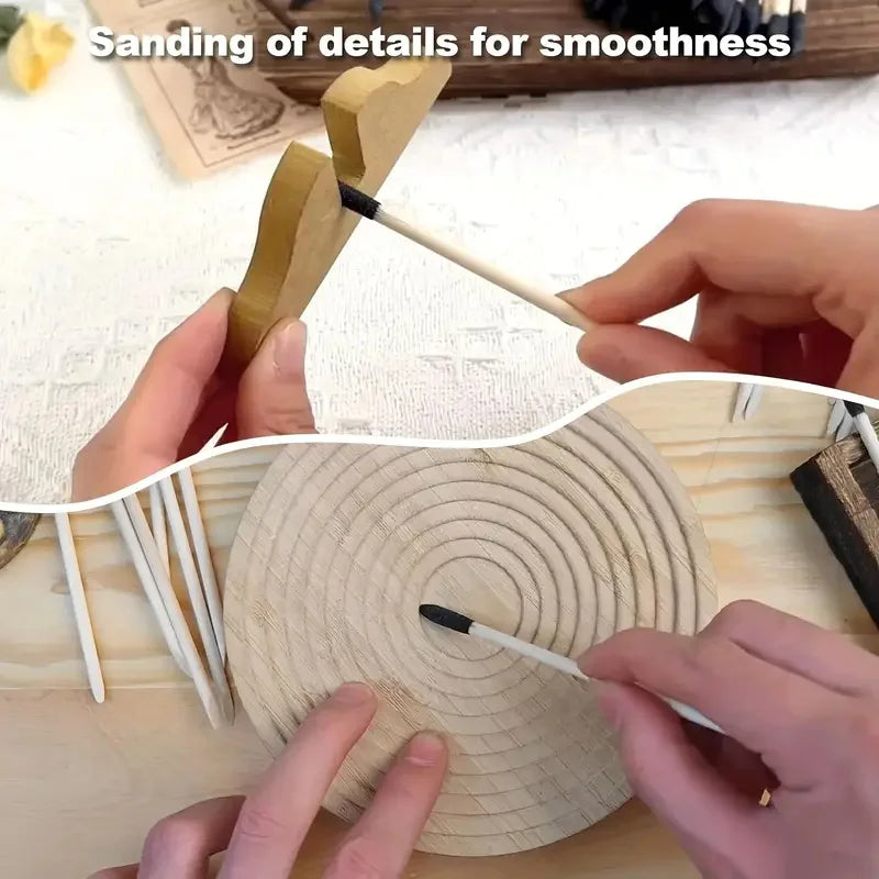 10-Pack Precision Sanding Sticks | Aluminium Oxide Craft Tools Craft Sanding Sticks Qme