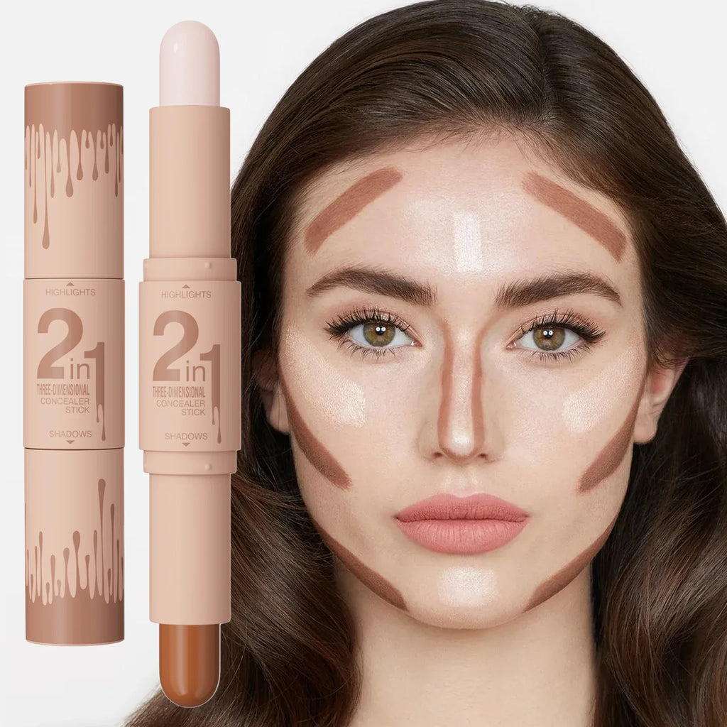 Qme Double-Ended Highlight & Contour Stick – 3D Sculpting Highlight Contour Stick Qme