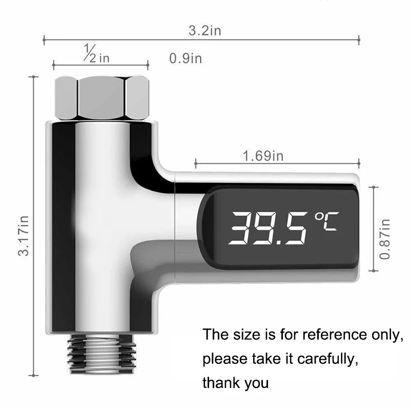 Self-Powered LED Shower Thermometer – 5–85°C Digital Monitor Shower Thermometer Qst