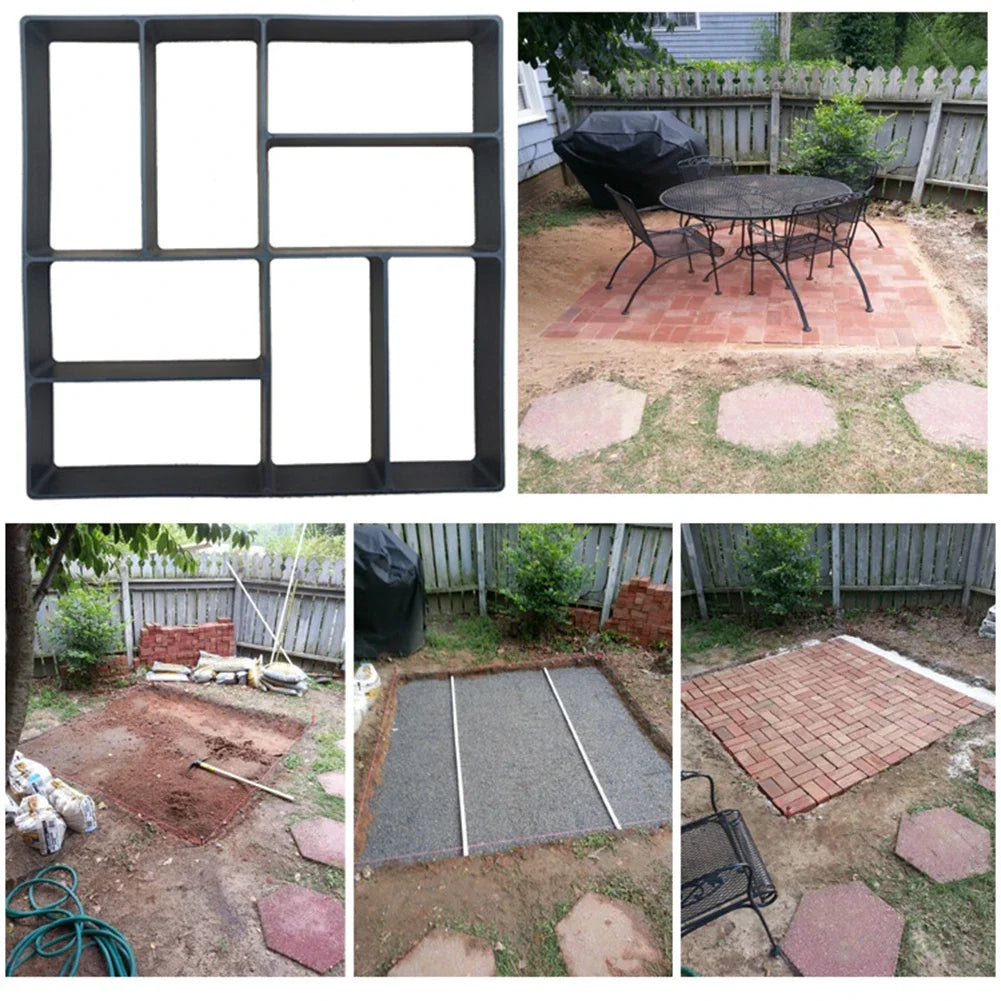 DIY Concrete Path Maker Mold – Reusable Stone Brick Paver Garden Paver Mold Qme