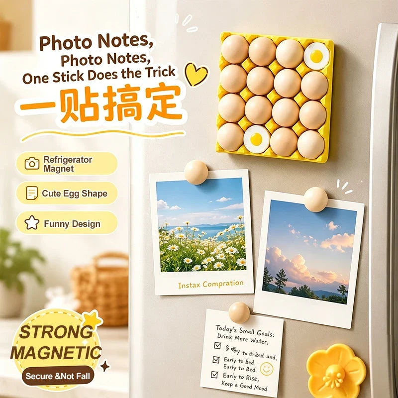 Funny Egg Tray Fridge Magnets – Cute Photo & Note Holder Novelty Fridge Magnets Qme