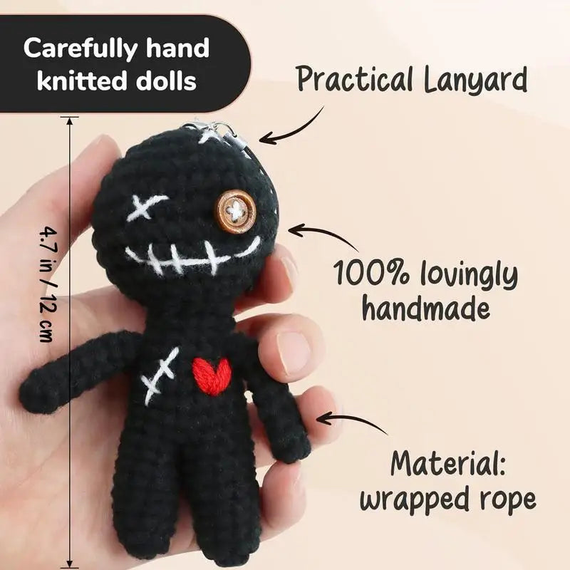 Funny Voodoo Crochet Plush Doll with Needles – Novelty Gift Novelty Plush Doll Qme