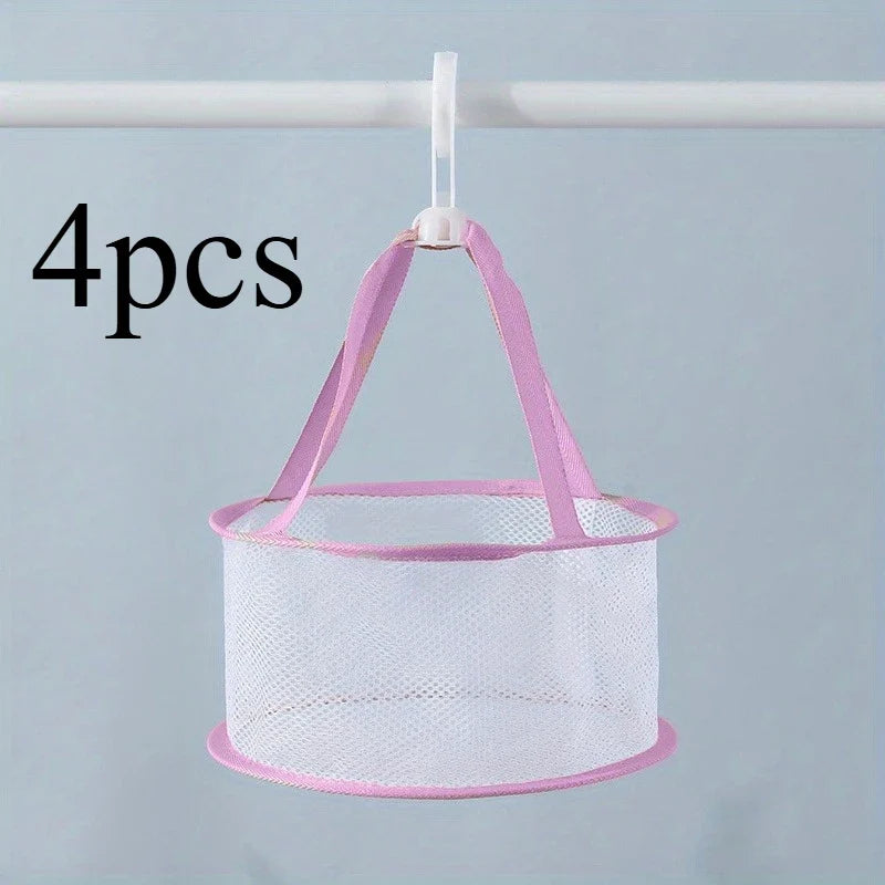Mini Egg Drying Mesh Bag – Makeup Brush & Sponge Holder Makeup Brush Organizer Qme Pink
