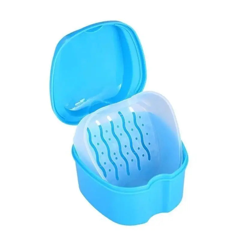 Portable Denture Storage Box with Leak-Proof Hanging Net Denture Storage Case Qme