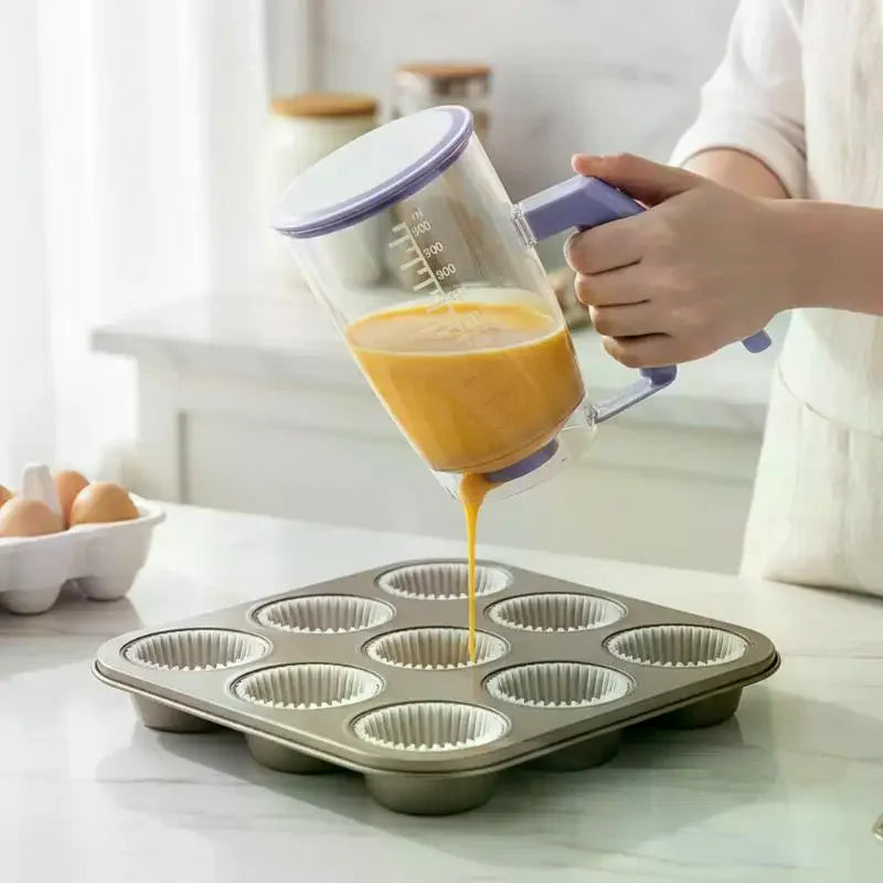 Silicone Batter Dispenser with Measuring Scale | Pancake Tool Batter Dispenser Qme