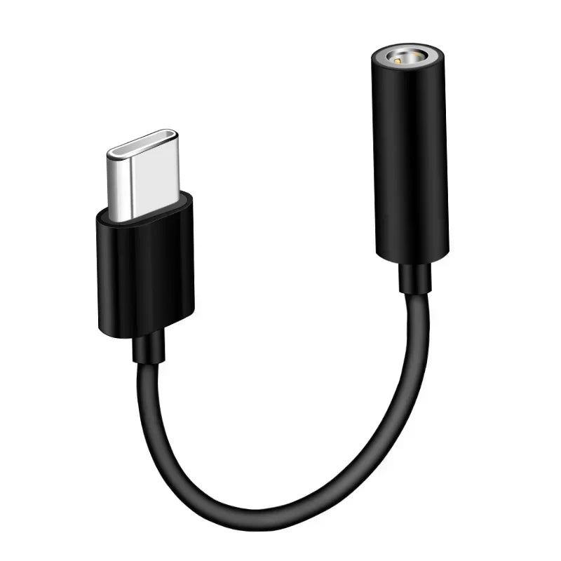 USB-C to 3.5mm Headphone Adapter for Android – Hi-Res DAC Headphone Adapter Qme black