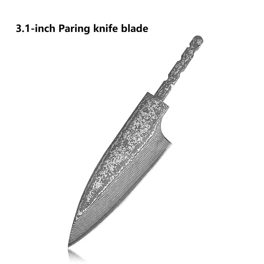 F.YOUNG VG10 Damascus Steel Knife Blank Blade – DIY Full Tang Knife Blank Blade Qst 3.1 inch Paring