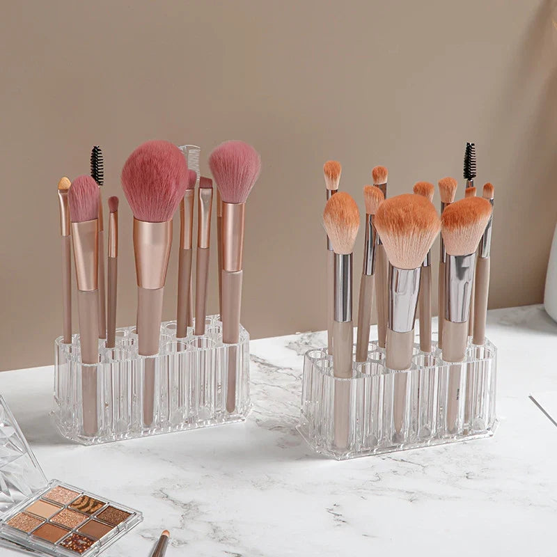 26-Hole Nail Brush Display Shelf & Makeup Tool Organizer Brush Display Organizer Qme