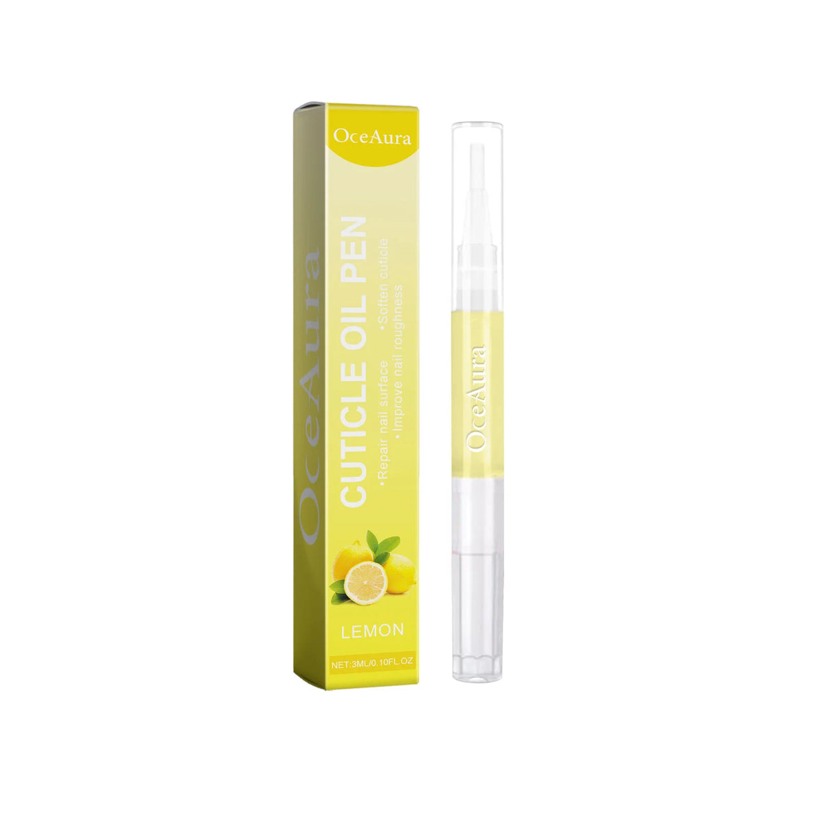 OceAura Nail Cuticle Oil Pen 3ml – Fruit Extract Nail Care Nail Cuticle Oil Pen Qst Lemon