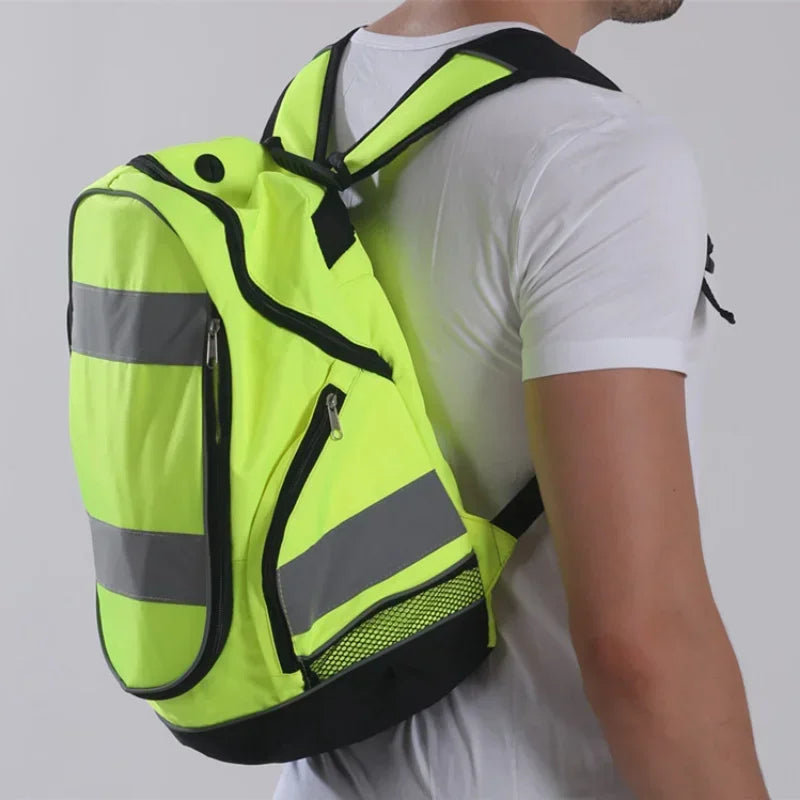 Reflective Night Safety Backpack | 40L 600D Oxford Cycling Bag Reflective Safety Backpack Qme