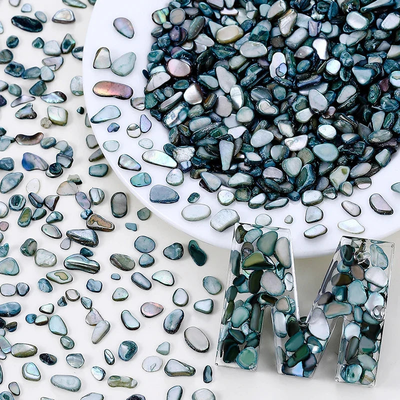 Natural Pearl Crushed Seashell Slices – Nail Art & DIY Crafts Nail Art Shell Particles Qme Dark green