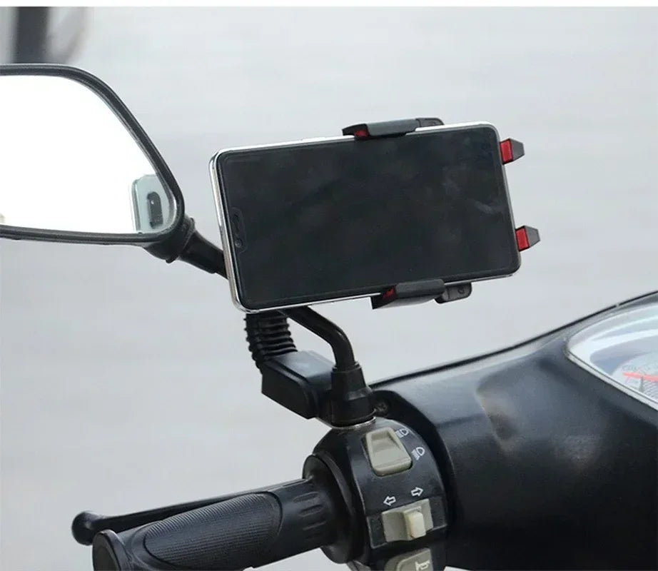 Motorcycle Car Phone Bracket – Non-Slip Rotatable Mount Phone Mount Bracket Qme