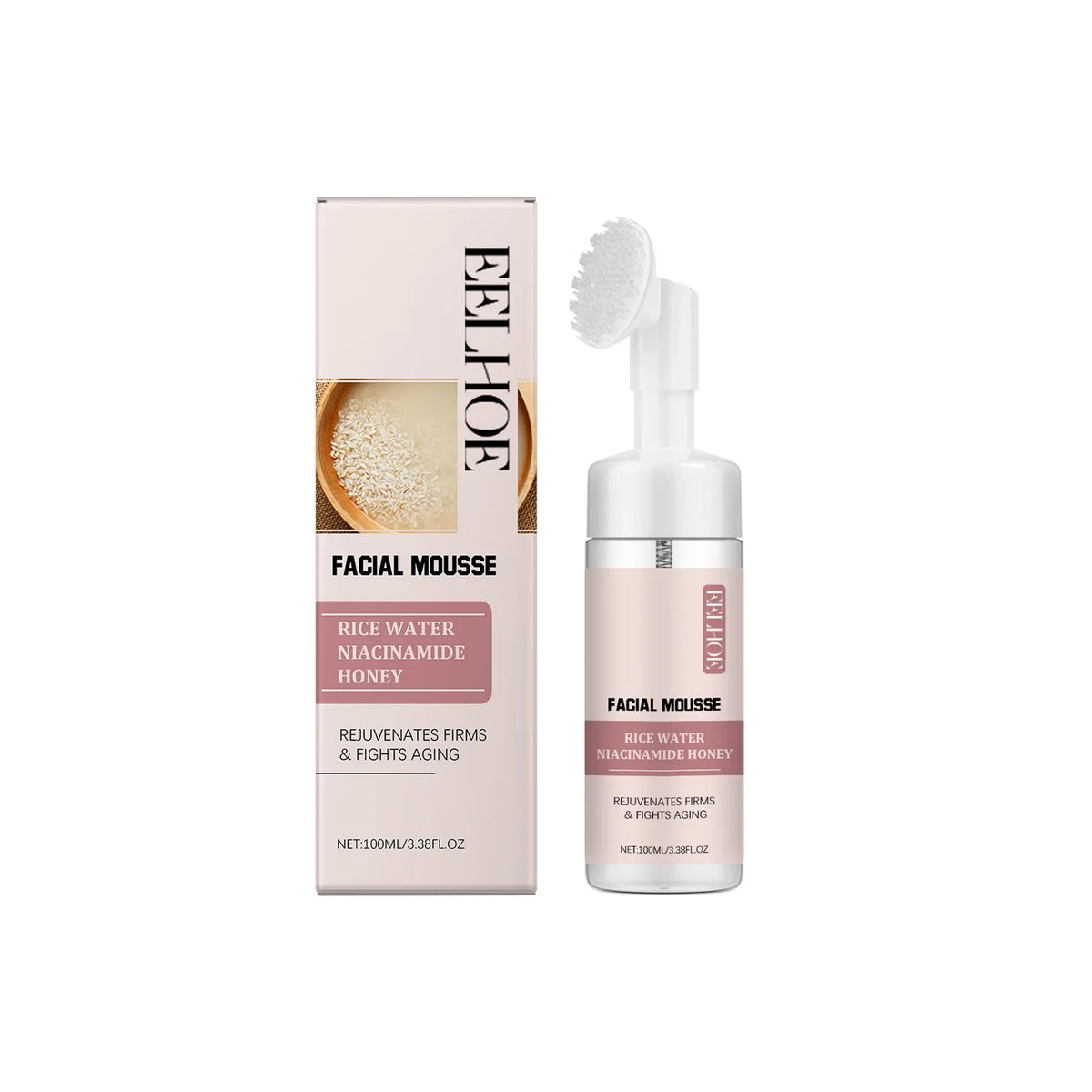 Rice Water Cleansing Mousse – Oil Control & Deep Pore Cleanser Foaming Face Cleanser Qme 100ml Boxed