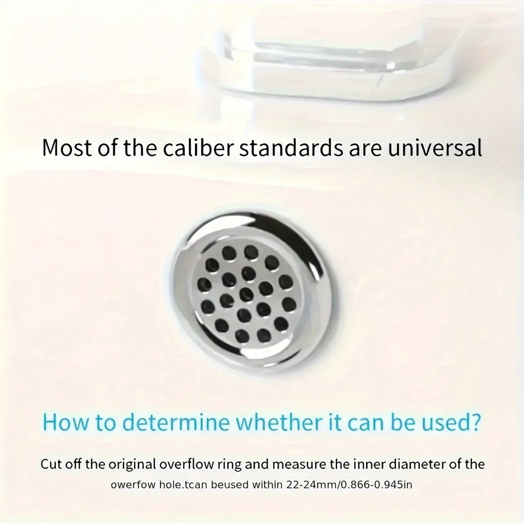 Ceramic Sink Overflow Cover | Decorative Round Basin Insert Sink Overflow Cover Qme