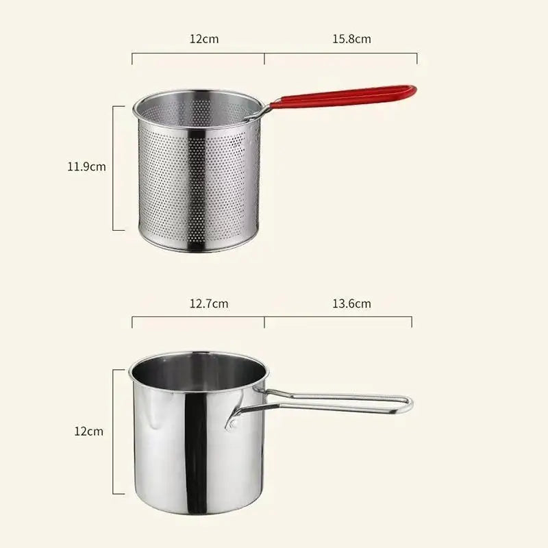 304 Stainless Steel Deep Fryer with Frying Basket | Multifunction Stainless Steel Deep Fryer Qme