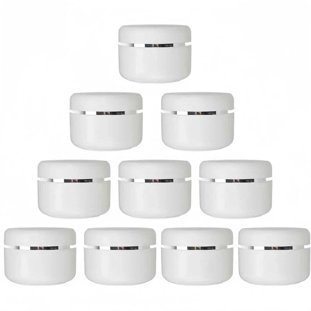 White Plastic Cosmetic Jars Twist-Top Lids | Travel Sample Jars Cosmetic Travel Jars Qme