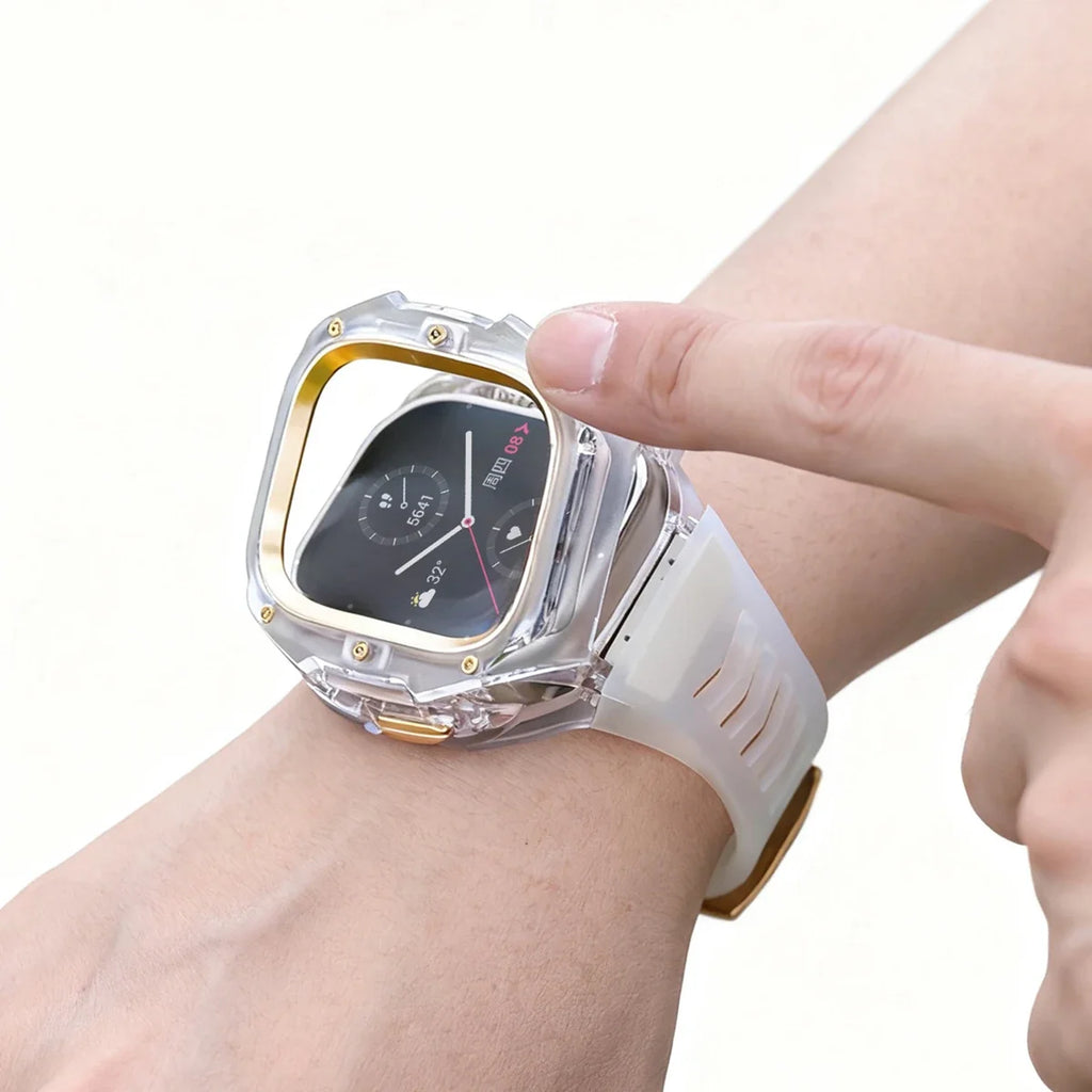 Apple Watch Ultra 3/2 Transparent Case & Silicone Band – Refit Mod Watch Case & Band Kit Qme