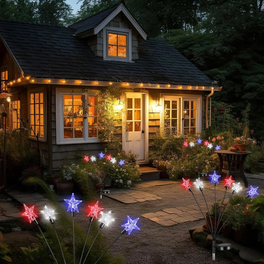 Solar Independence Day String Lights | Patio Garden Lawn Solar String Lights Qme