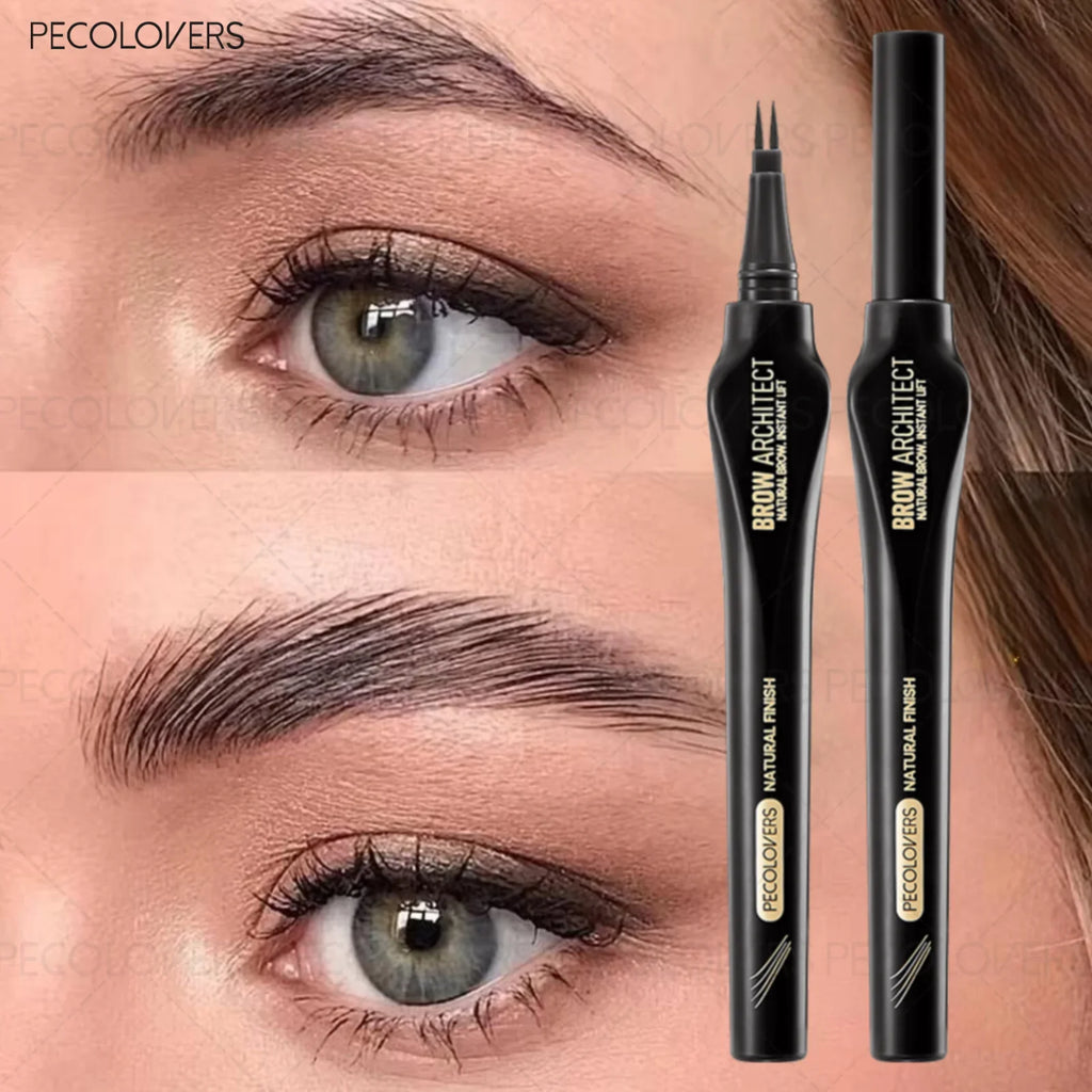 Qme Waterproof Dual-Prong Eyebrow Pen | 3D Hair-Like Strokes Eyebrow Pen Qme