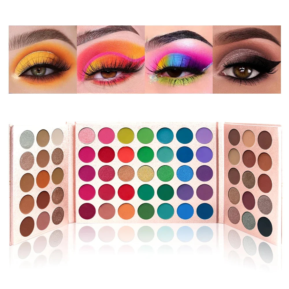 65-Color Rose Gold Eyeshadow Palette – Matte & Shimmer Eyeshadow Palette Qme