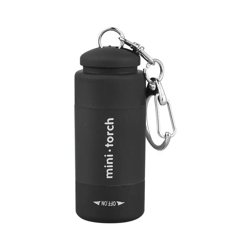 LED Micro Keychain Flashlight – USB Rechargeable, Pocket Size Keychain Flashlight Qme Black