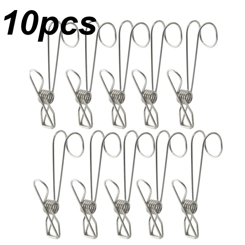 Long Tail Metal Hanging Clothes Clip Hooks – 10 Pack Clothes Clip Hooks Qme 10pcs