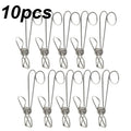 Long Tail Metal Hanging Clothes Clip Hooks – 10 Pack Clothes Clip Hooks Qme 10pcs