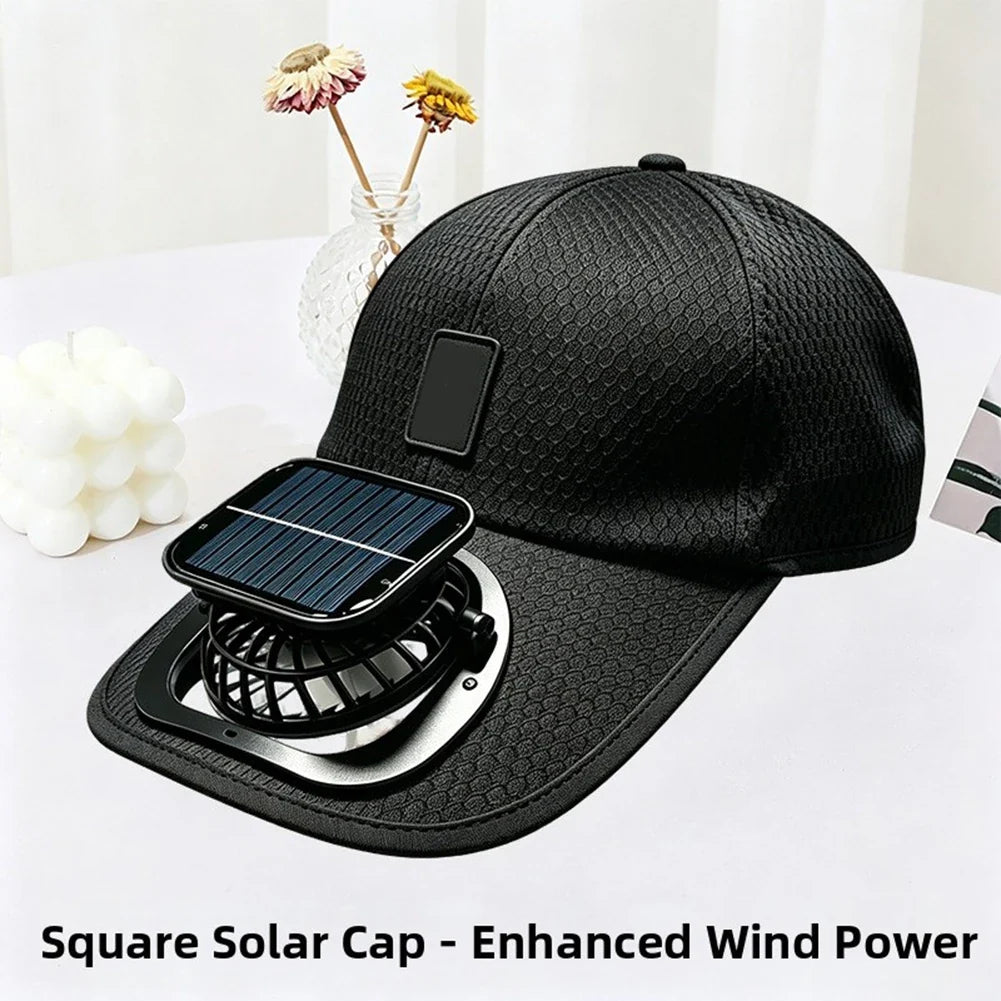 Solar Fan Hat UV Protection Outdoor Cap – Adjustable & Breathable Solar Fan Cap Qme