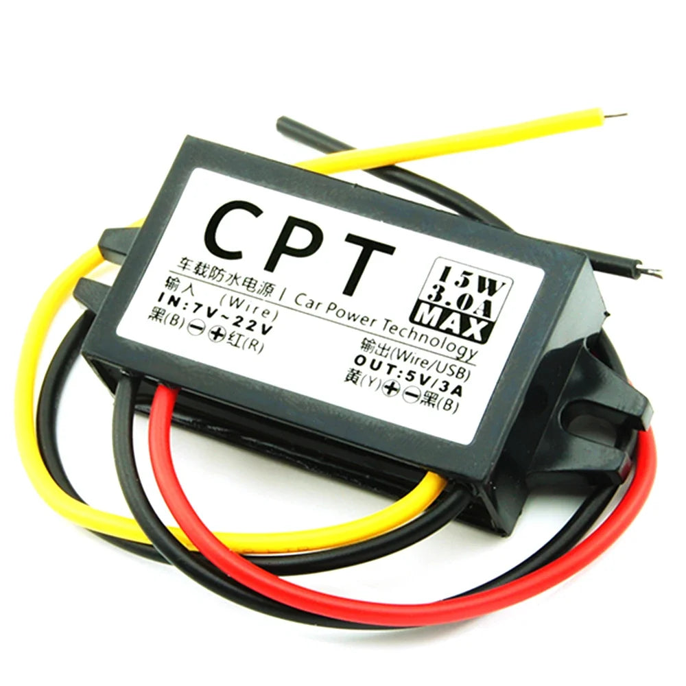 12V to 5V DC Converter 3A 15W Car Voltage Reducer | Qme Car Voltage Converter Qme