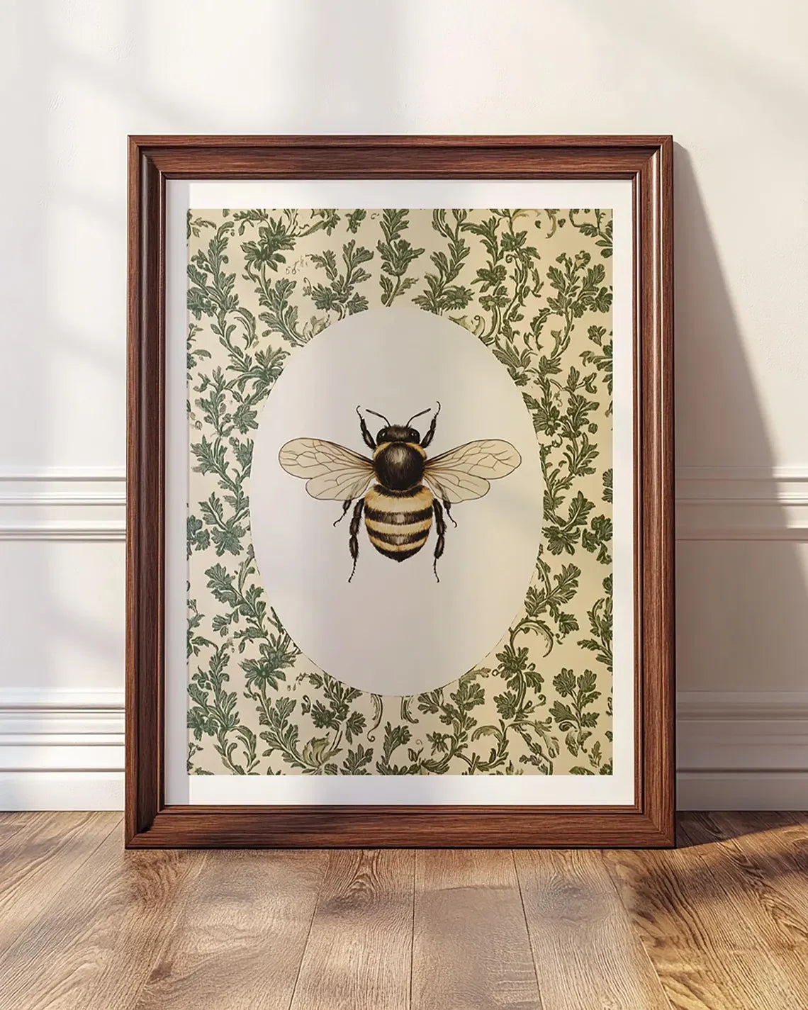 Vintage Bee Wall Art – Cottagecore Botanical Canvas Print Canvas Wall Art Qst TR261257 50x70cm Unframed