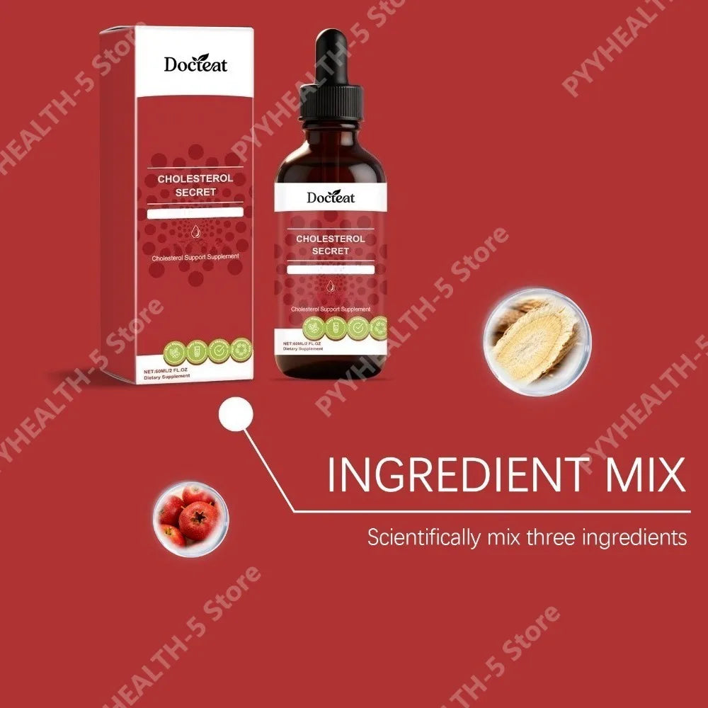 Docteat Cholesterol Support Drops – Artichoke, Hawthorn & Astragalus Herbal Supplement Drops Qst